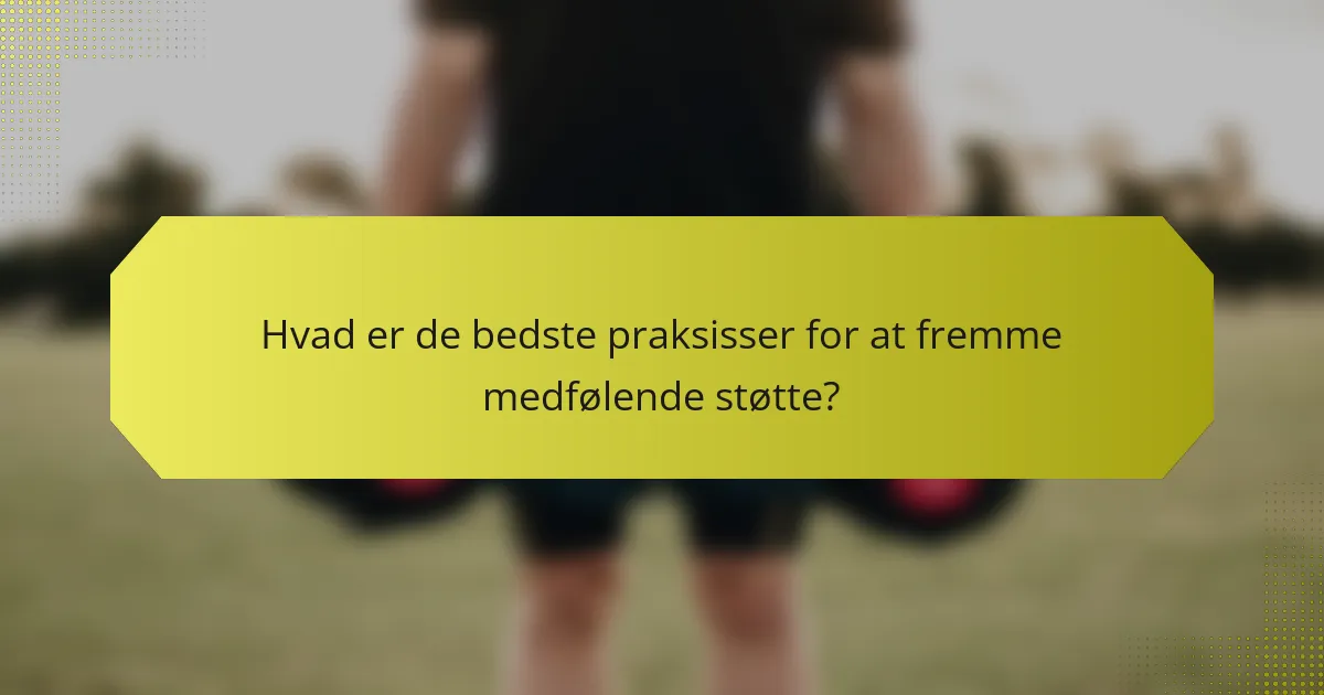 Hvad er de bedste praksisser for at fremme medfølende støtte?