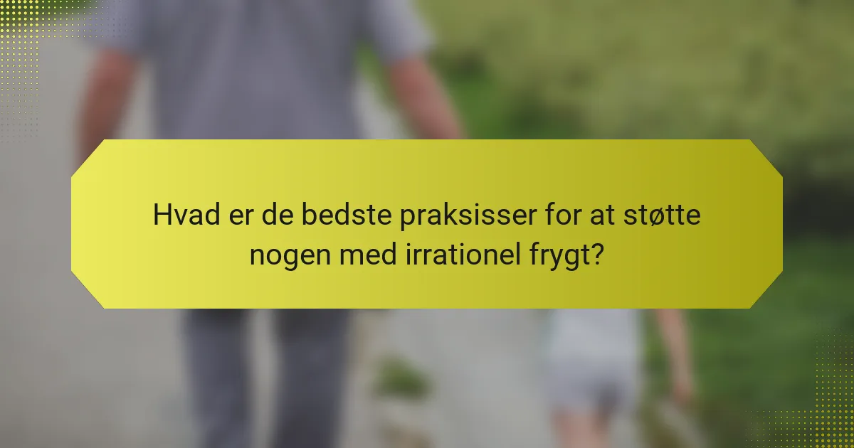 Hvad er de bedste praksisser for at støtte nogen med irrationel frygt?