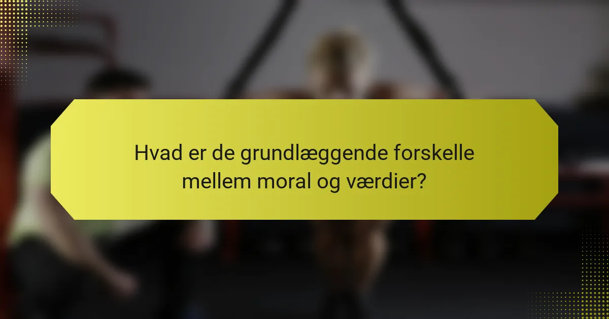 Hvad er de grundlæggende forskelle mellem moral og værdier?