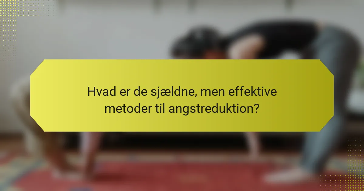 Hvad er de sjældne, men effektive metoder til angstreduktion?