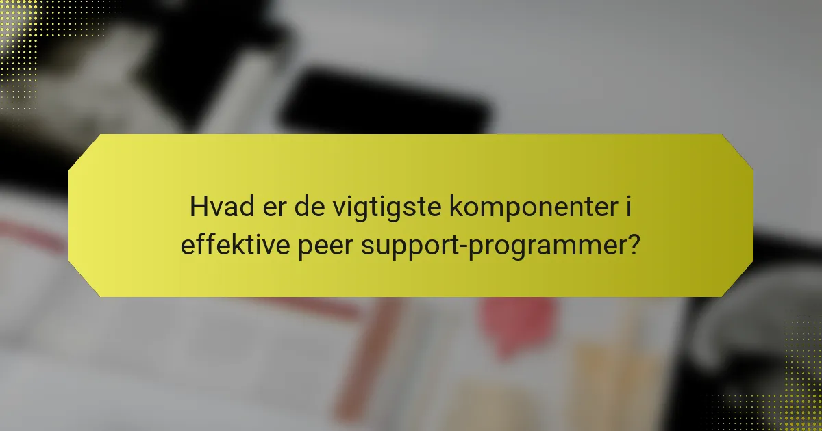 Hvad er de vigtigste komponenter i effektive peer support-programmer?
