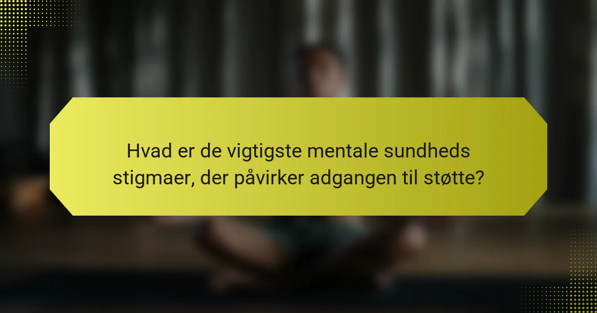 Hvad er de vigtigste mentale sundheds stigmaer, der påvirker adgangen til støtte?