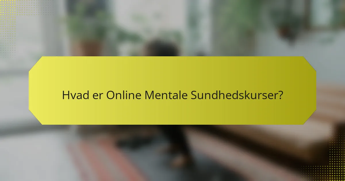 Hvad er Online Mentale Sundhedskurser?