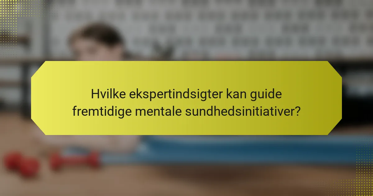 Hvilke ekspertindsigter kan guide fremtidige mentale sundhedsinitiativer?
