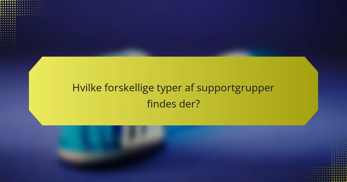Hvilke forskellige typer af supportgrupper findes der?