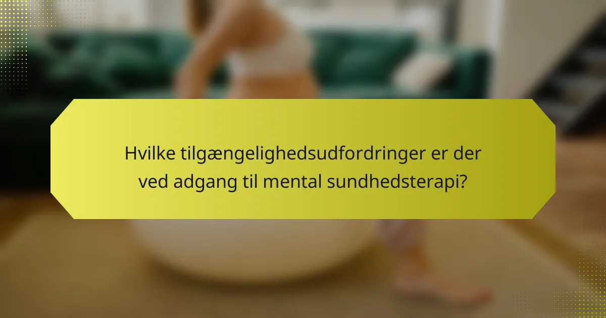 Hvilke tilgængelighedsudfordringer er der ved adgang til mental sundhedsterapi?