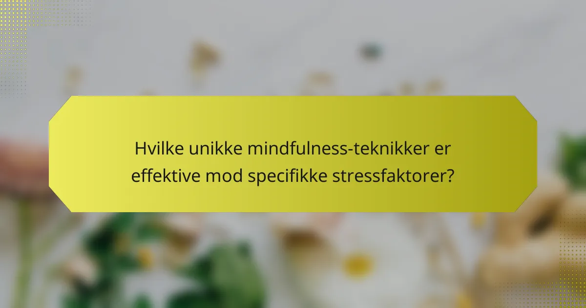 Hvilke unikke mindfulness-teknikker er effektive mod specifikke stressfaktorer?