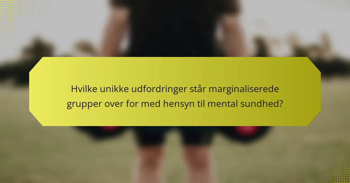 Hvilke unikke udfordringer står marginaliserede grupper over for med hensyn til mental sundhed?